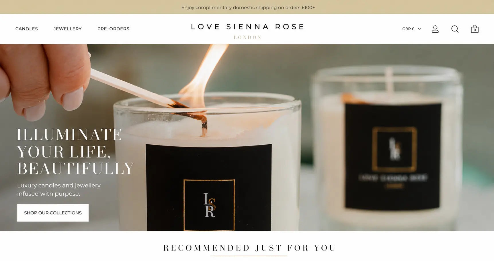 Love Sienna Rose website design