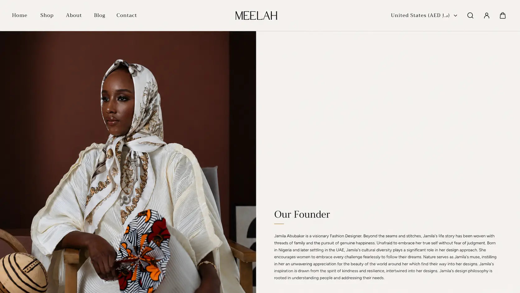 Meelah founder section