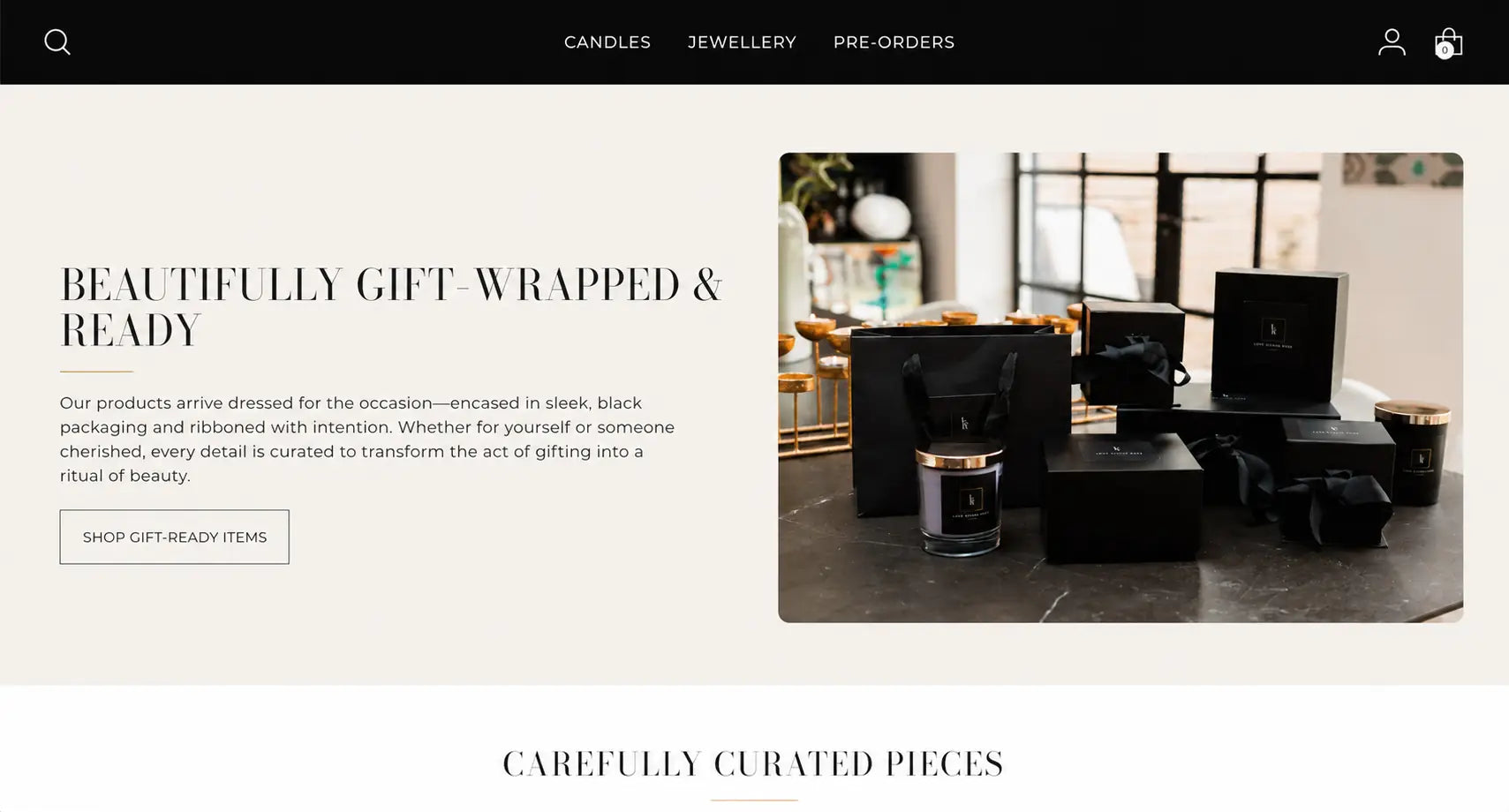 Love Sienna Rose gift section