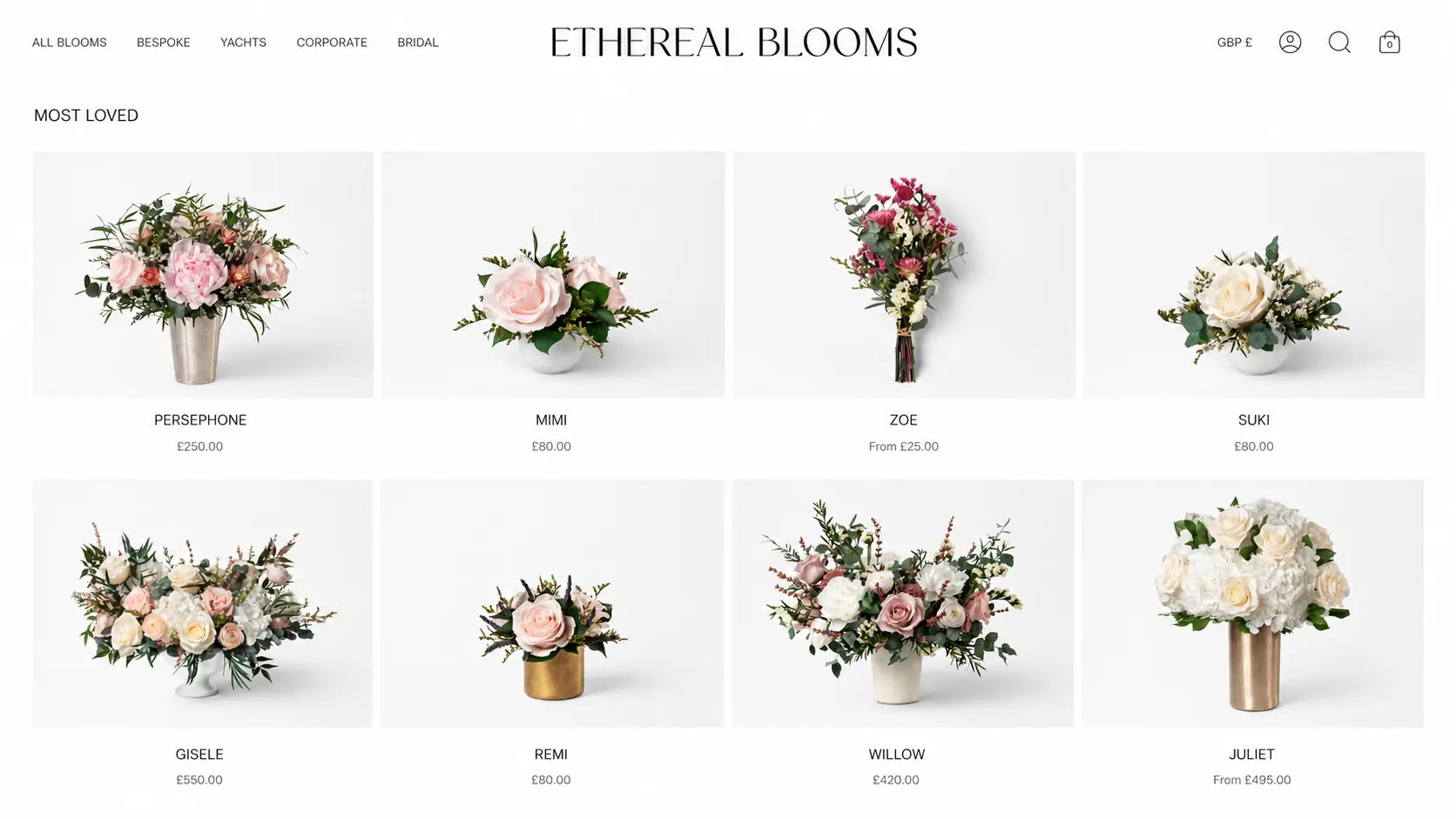Ethereal Blooms Most Loved grid