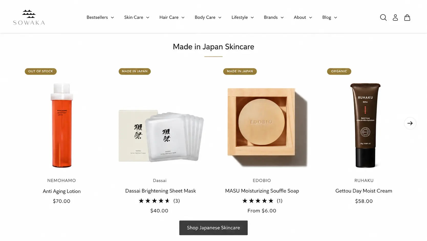 Sowaka skincare grid